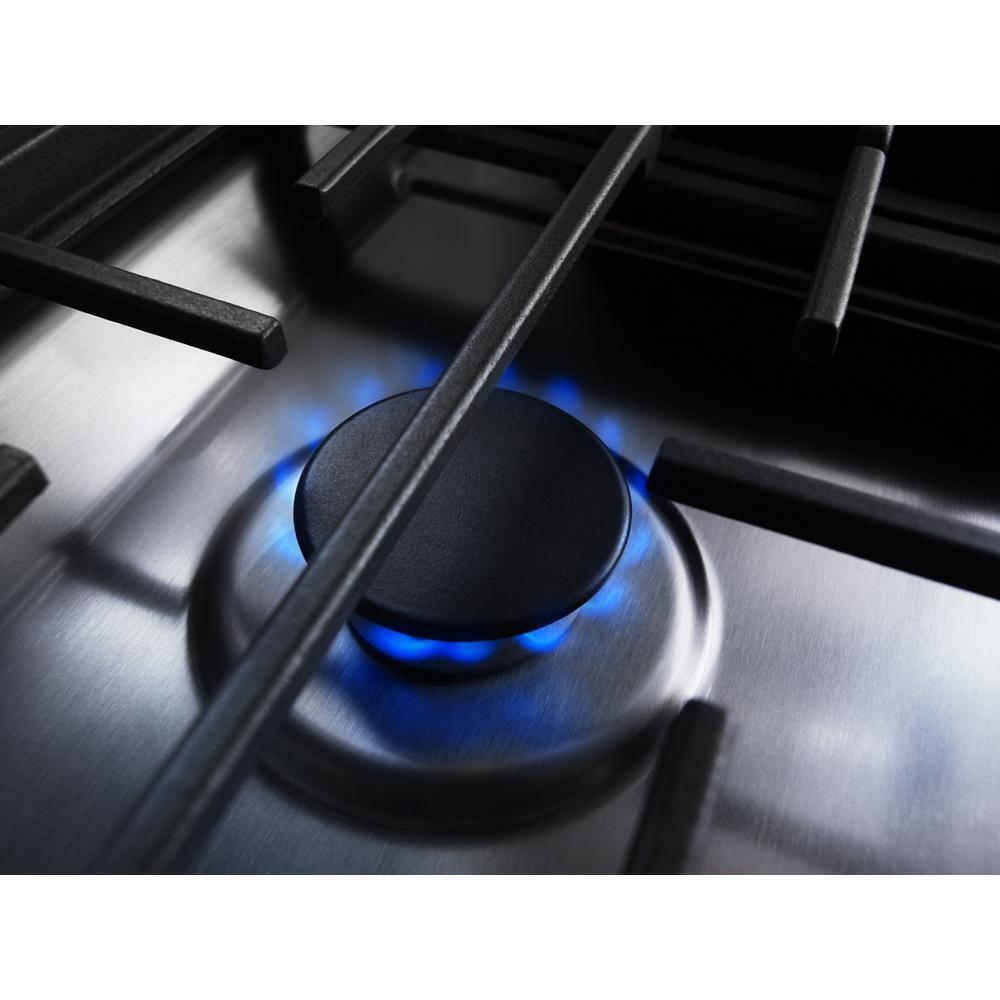 KITCHENAID KSDG950ESS Stainless Steel Kitchenaid 30-inch 4-burner Dual Fuel Downdraft ...
