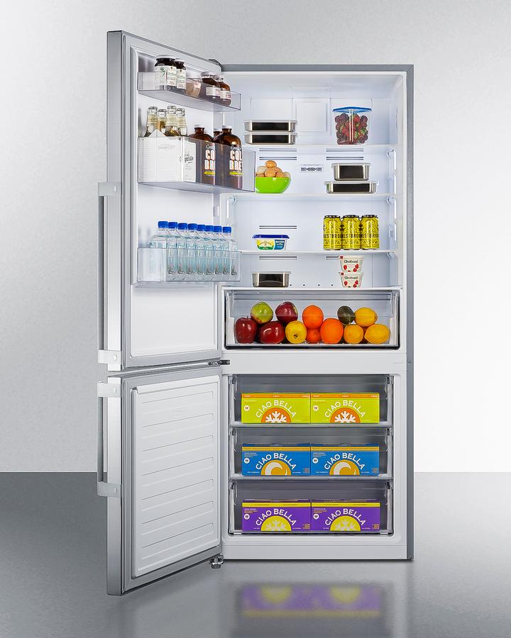 SUMMIT FFBF283SSLHD Summit 28"" Wide Bottom Freezer Refrigerator