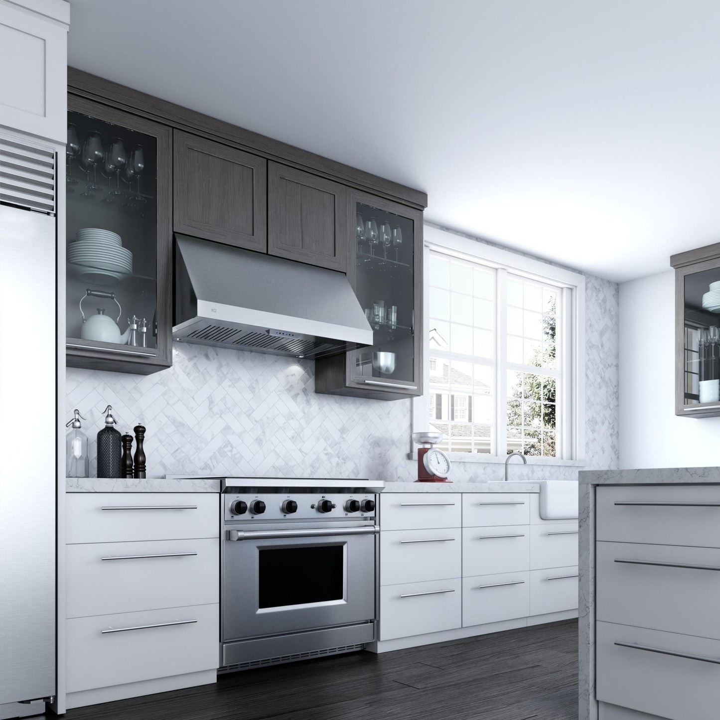 XO APPLIANCE XOT1848KSE XO Appliance 48"" 1000 Cfm Italian Made Pro Hood Range Hood Stainless