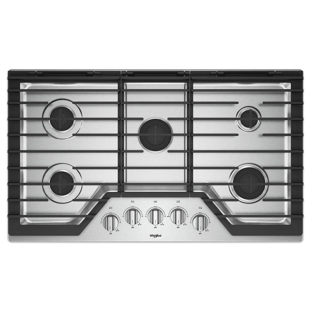 WHIRLPOOL WCG55US6HS Whirlpool 36-inch Gas Cooktop With Ez-2-lift Hinged CAST-IRO...
