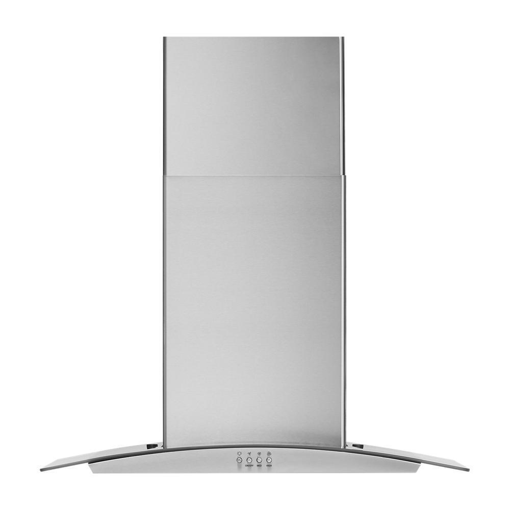 WHIRLPOOL WVW51UC0LS Whirlpool 30"" Curved Glass Wall Mount Range Hood