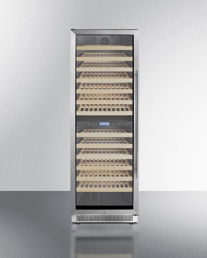 SUMMIT SWC1966BLHD Summit 24"" Wide Dual Zone Wine Cellar