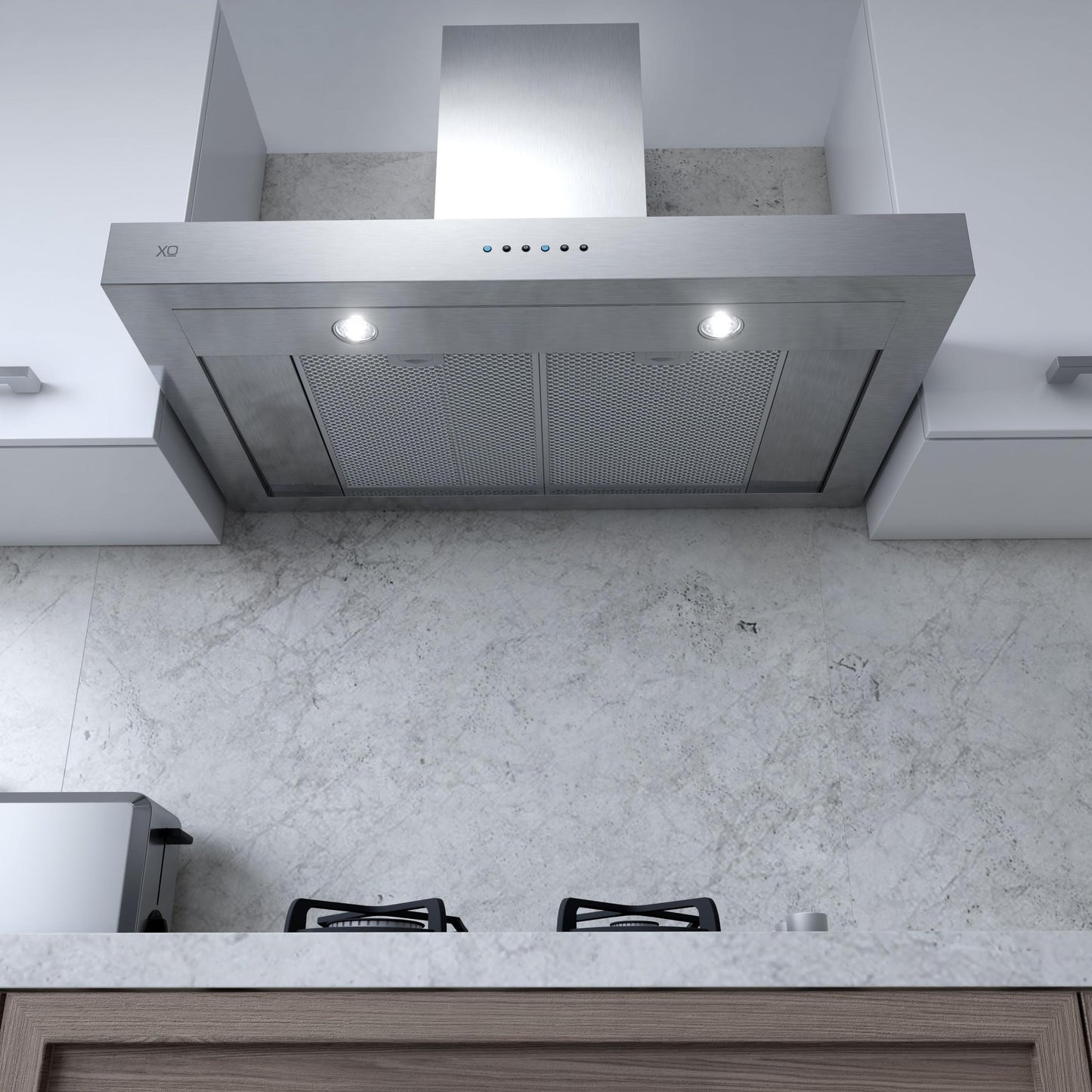 XO APPLIANCE XOR24SC 24"" 600/395 Cfm Sleek Contemporary Italian Made Wall Mount Hood STA...