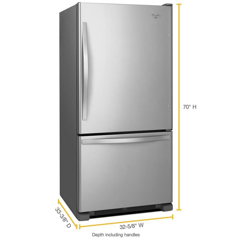 WHIRLPOOL WRB322DMBM Stainless Steel Whirlpool 22 Cu. Ft. Bottom-freezer REFRIGERATOR...