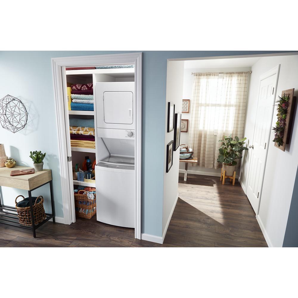 WHIRLPOOL WET4024HW Whirlpool 1.5 CU.FT Electric Stacked Laundry Center 6 Wash CYCLE...