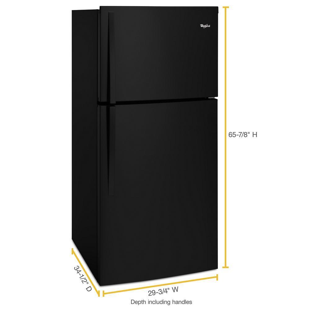 WHIRLPOOL WRT519SZDB Black Whirlpool 30"" Wide Top-freezer Refrigerator With LED INTER...