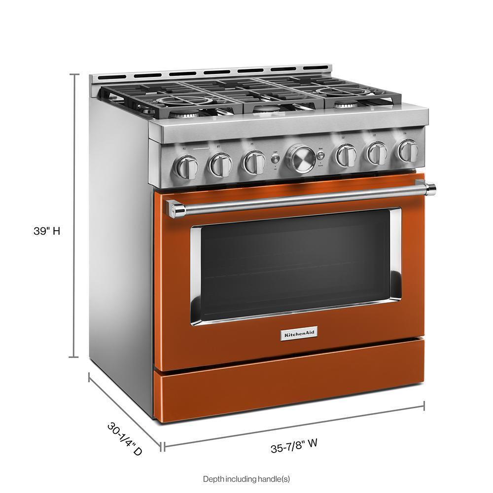 KITCHENAID KFGC506JSC Kitchenaid 36'' Smart Commercial-style Gas Range With 6 Burners ...