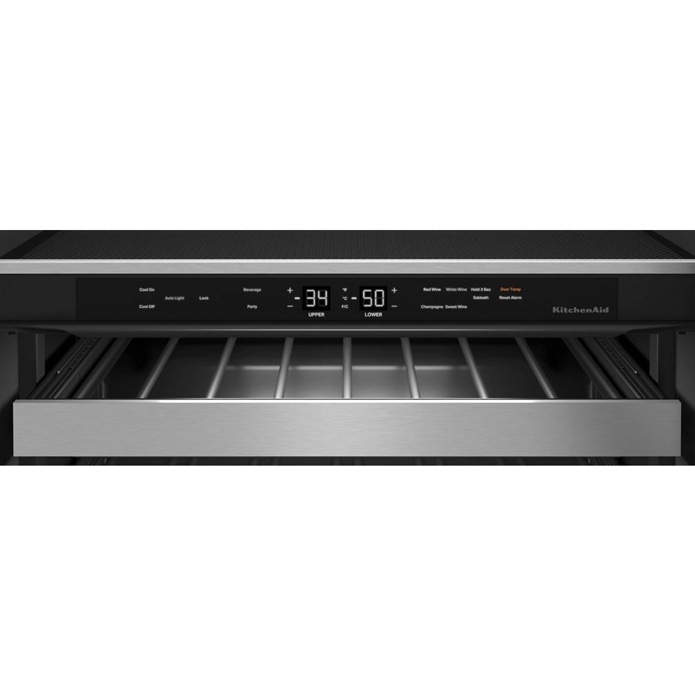 KITCHENAID KUBR314KBS 24"" Beverage Center With Glass Door and Metal-front Racks - Black S...