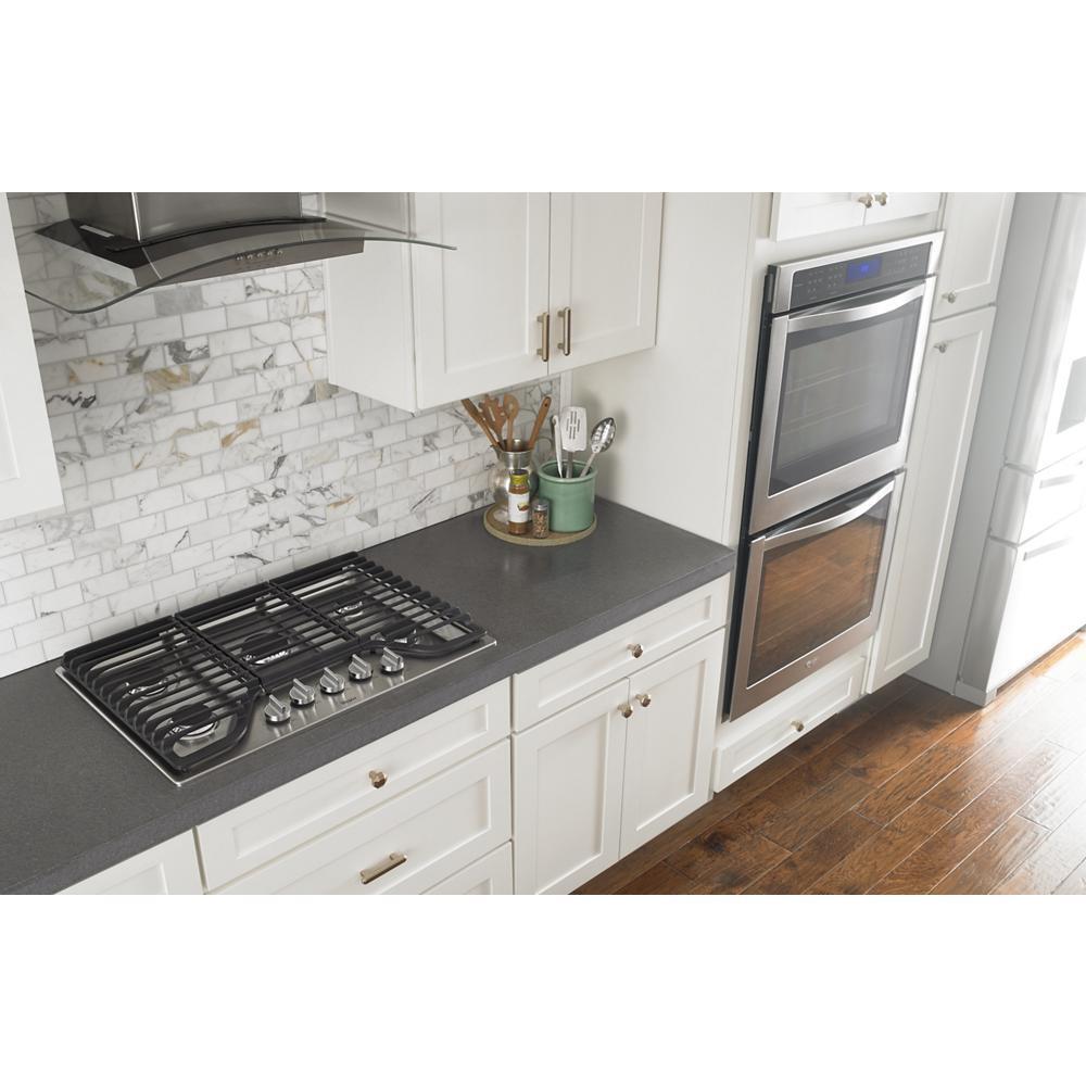 WHIRLPOOL WVW75UC6DS Stainless Steel Whirlpool 36 Inch Convertible Glass Kitchen RANG...