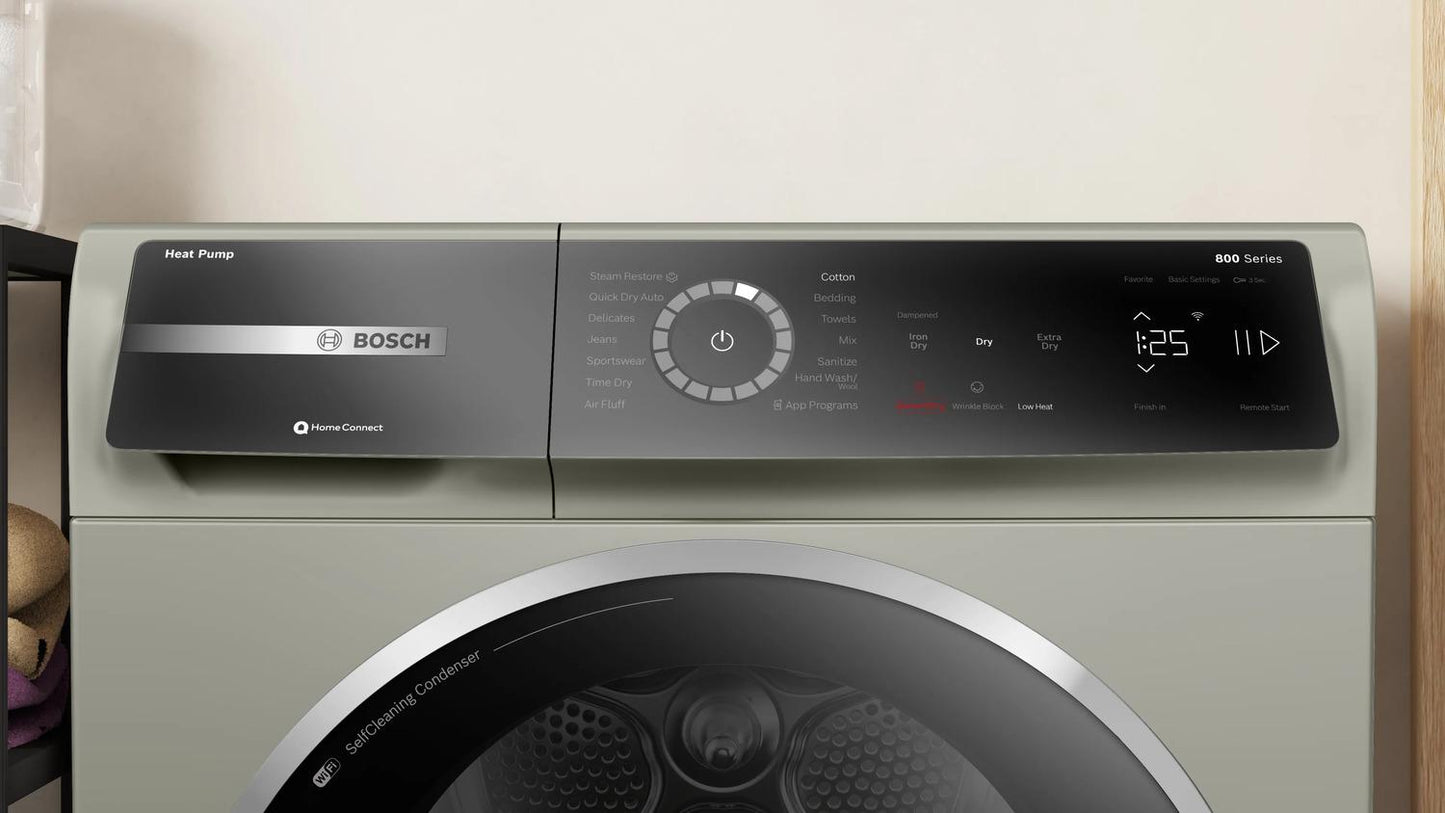 BOSCH WQB245AXUC Bosch 800 Series Heat Pump Dryer Silver Inox Wqb245axuc