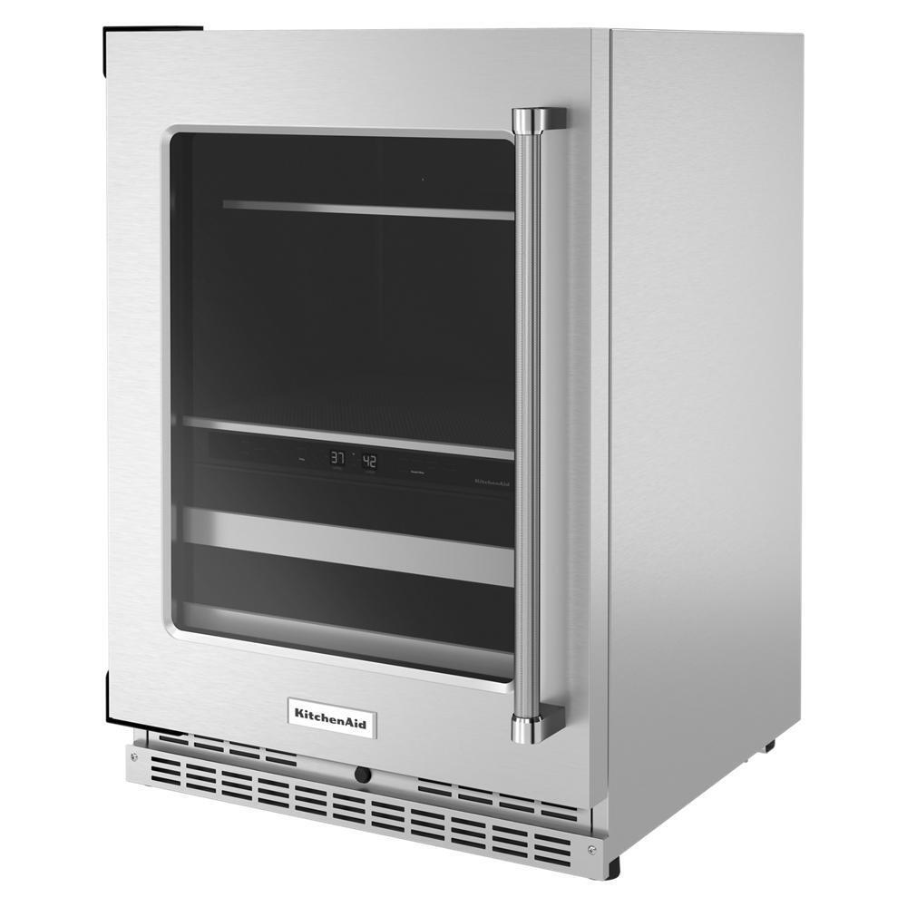 KITCHENAID KUBL314KSS 24"" Beverage Center With Glass Door and Metal-front Racks - STAINLE...