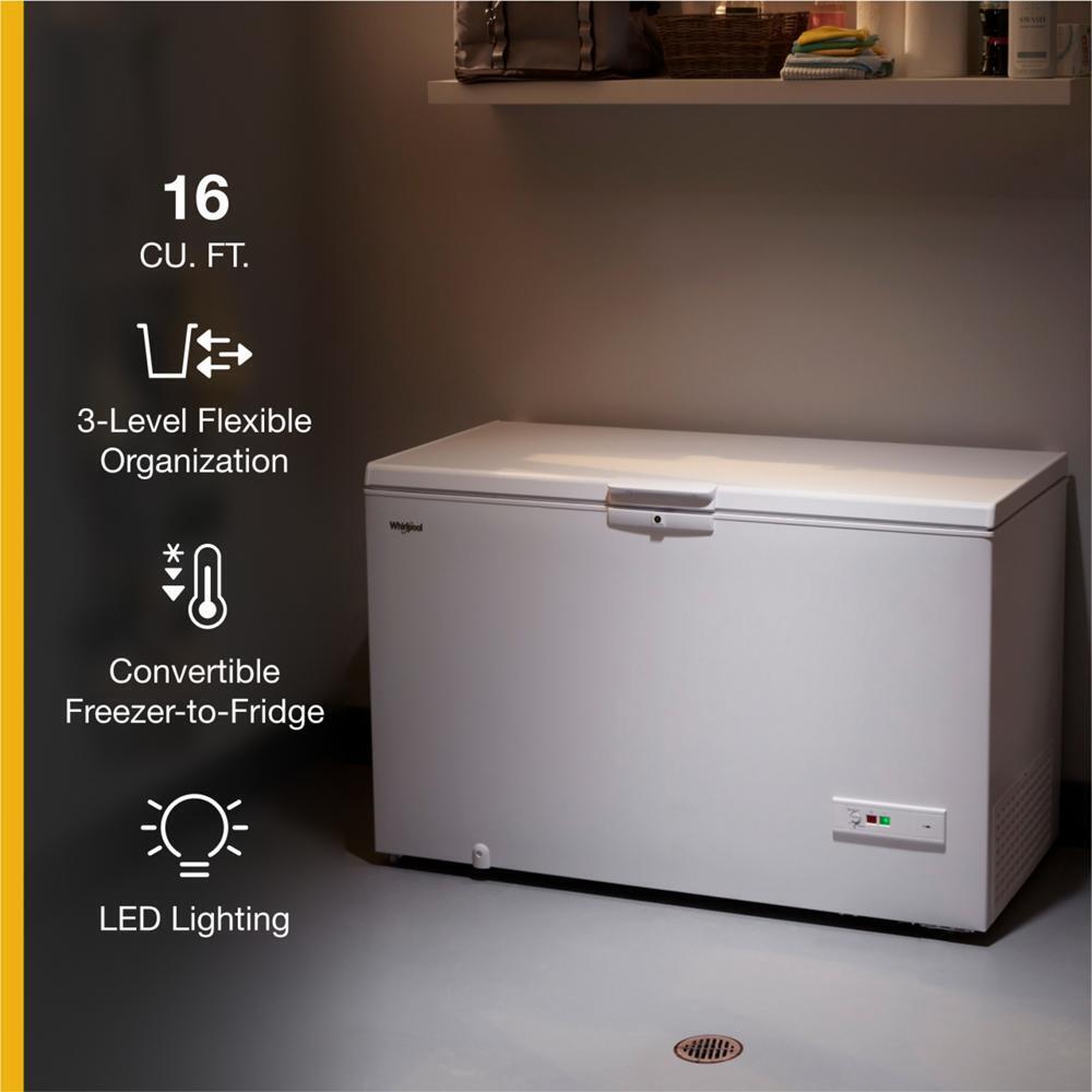 WHIRLPOOL WZC5216LW Whirlpool 16 Cu. Ft. Chest Freezer With Shelves