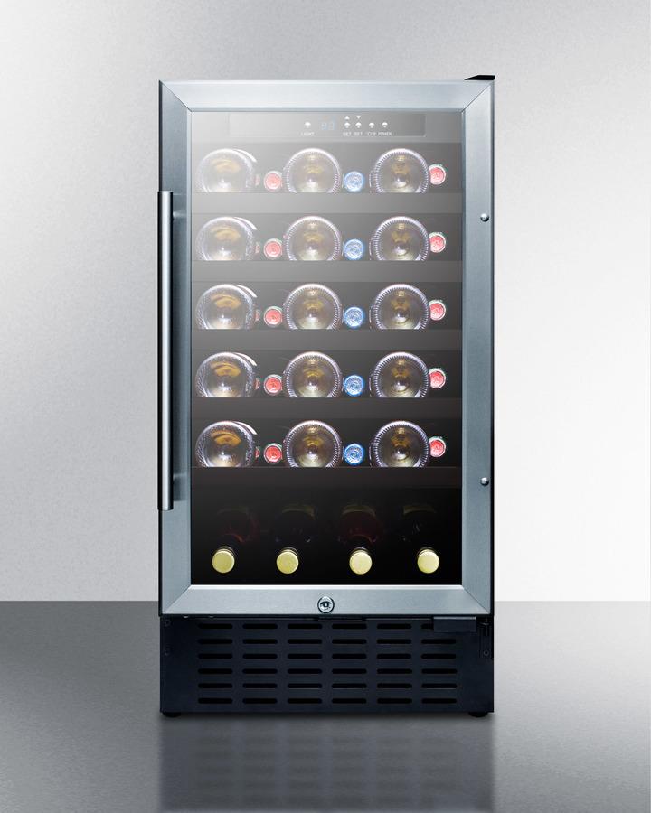 SUMMIT SWC1840BCSS 18"" Wide Wine Cellar for Built-in or Freestanding Use With STAINLES...