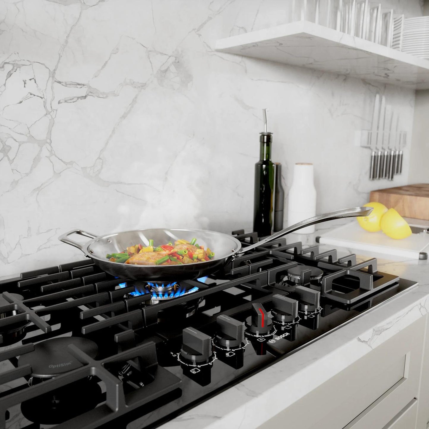 BOSCH NGM8049UC Bosch 800 Series Gas Cooktop 30"" Black Ngm8049uc