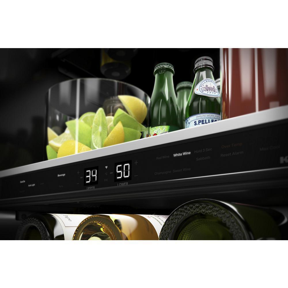 KITCHENAID KUBR314KBS 24"" Beverage Center With Glass Door and Metal-front Racks - Black S...