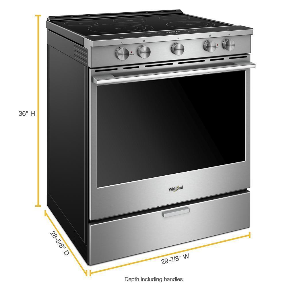 WHIRLPOOL WEEA25H0HZ Whirlpool 6.4 Cu. Ft. Smart Contemporary Handle Slide-in ELECTRI...