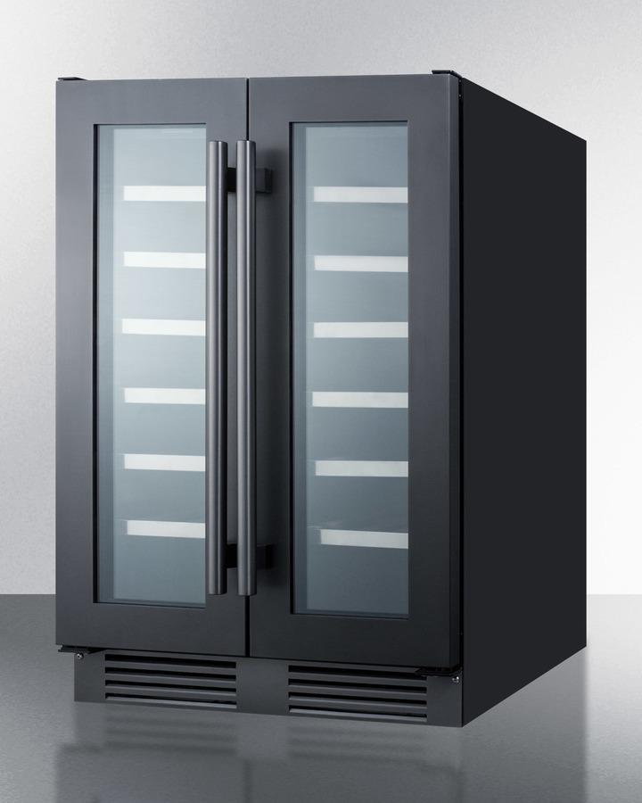 SUMMIT SWC24GKS Built-in Undercounter Dual Zone Wine Cellar With French Glass DOORS...