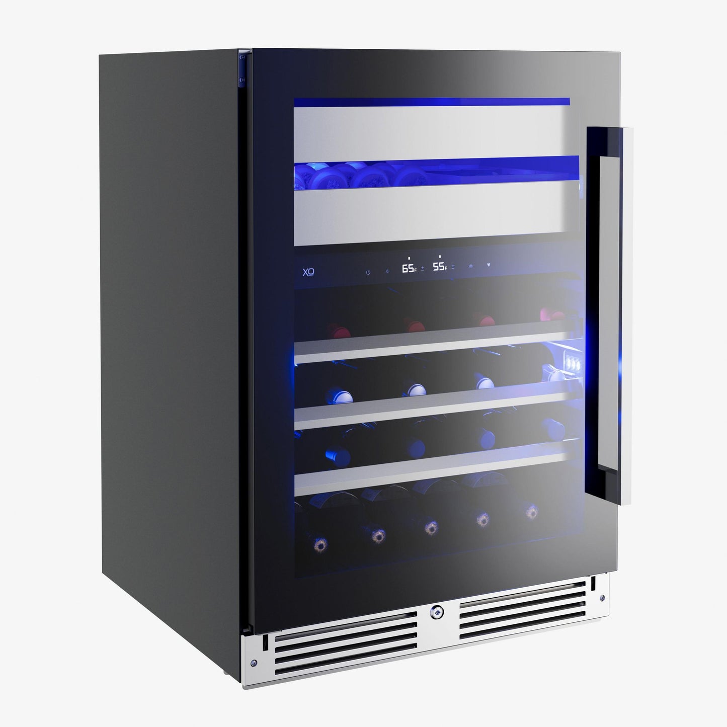 XO APPLIANCE XOU24WWGBR XO Appliance Wine and Weed 24"" Black Glass Rh