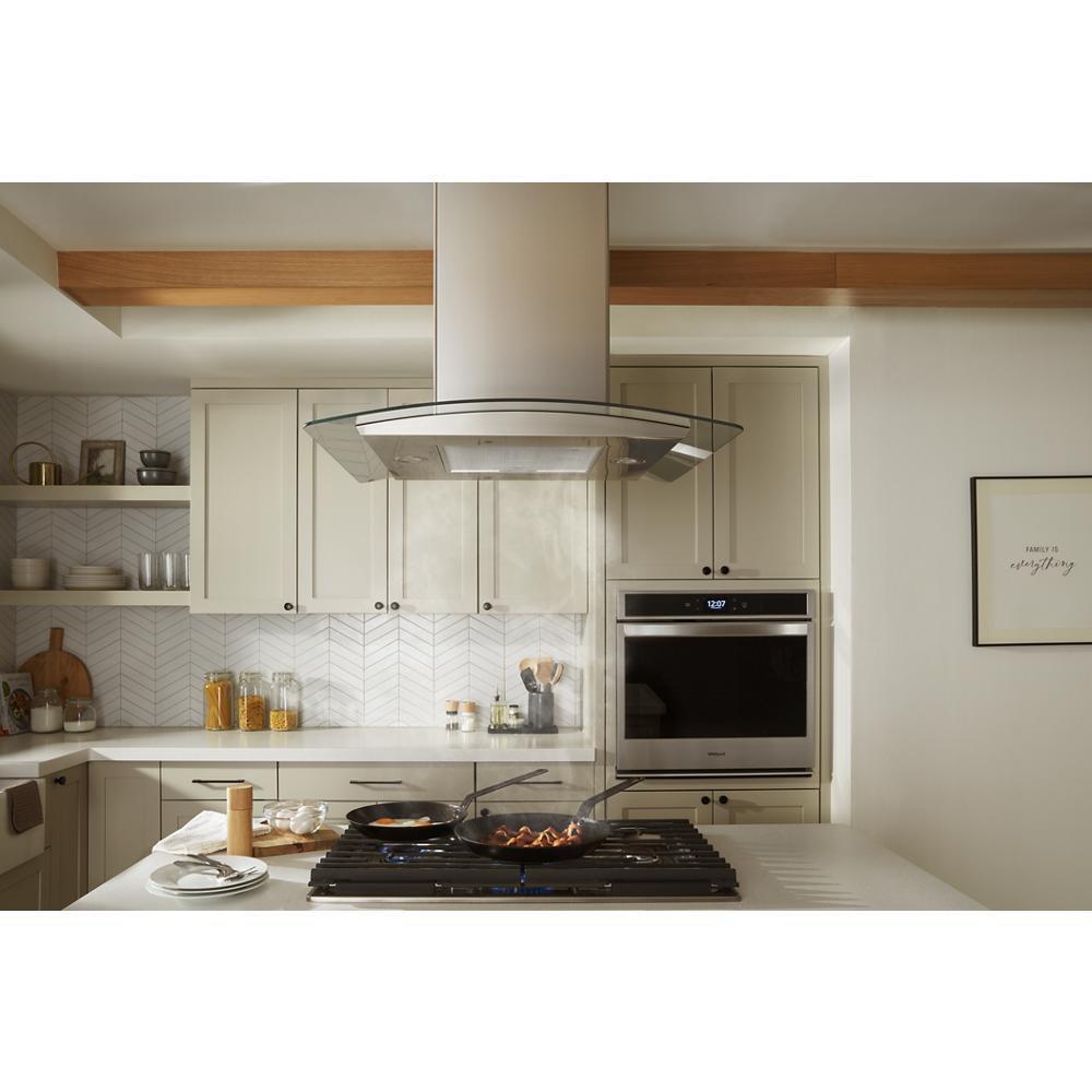 WHIRLPOOL WVI51UC0LS Whirlpool 30"" Curved Glass Island Mount Range Hood