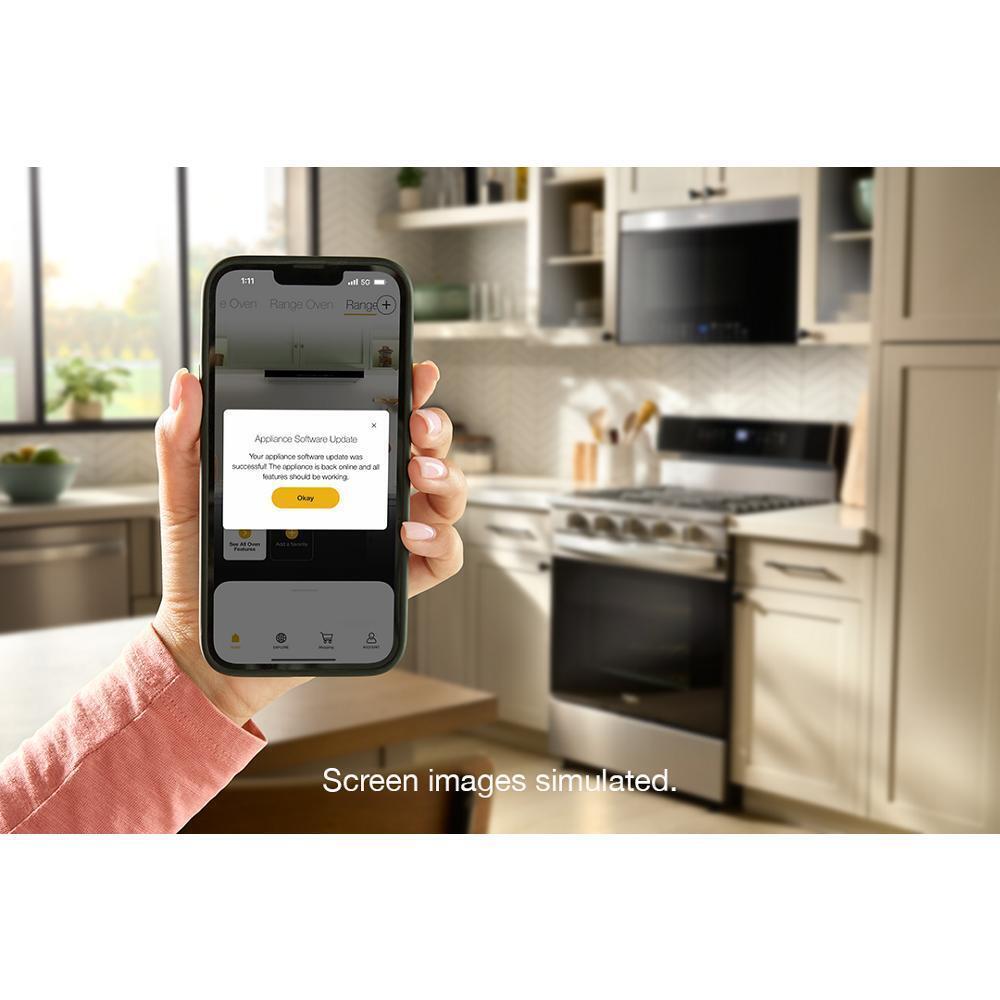WHIRLPOOL WFGS7530RB 30-inch Smart Gas Range With Air Cooking Technology, Steam/self CLE...