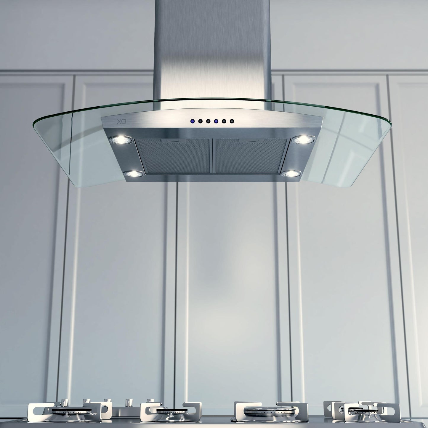 XO APPLIANCE XOMI42GC XO Appliance 42"" 600/395 Cfm Island Hood Stainless/glass