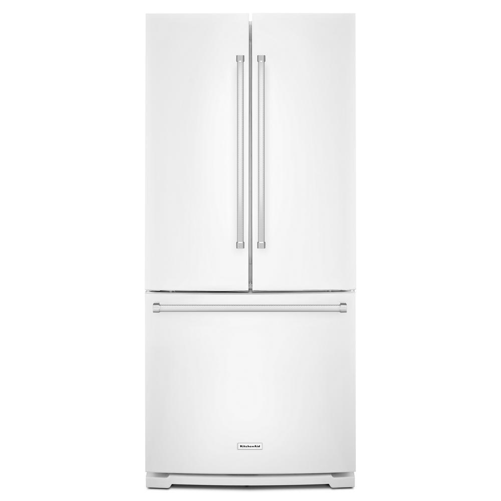 KITCHENAID KRFF300EWH White Kitchenaid 20 Cu. Ft. 30-inch Width Standard Depth French ...
