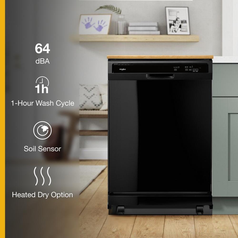 WHIRLPOOL WDP370PAHB Whirlpool, 3 Cycles, 4 Options, 55 Dba, Plastic Tub Portable DISHWAS...