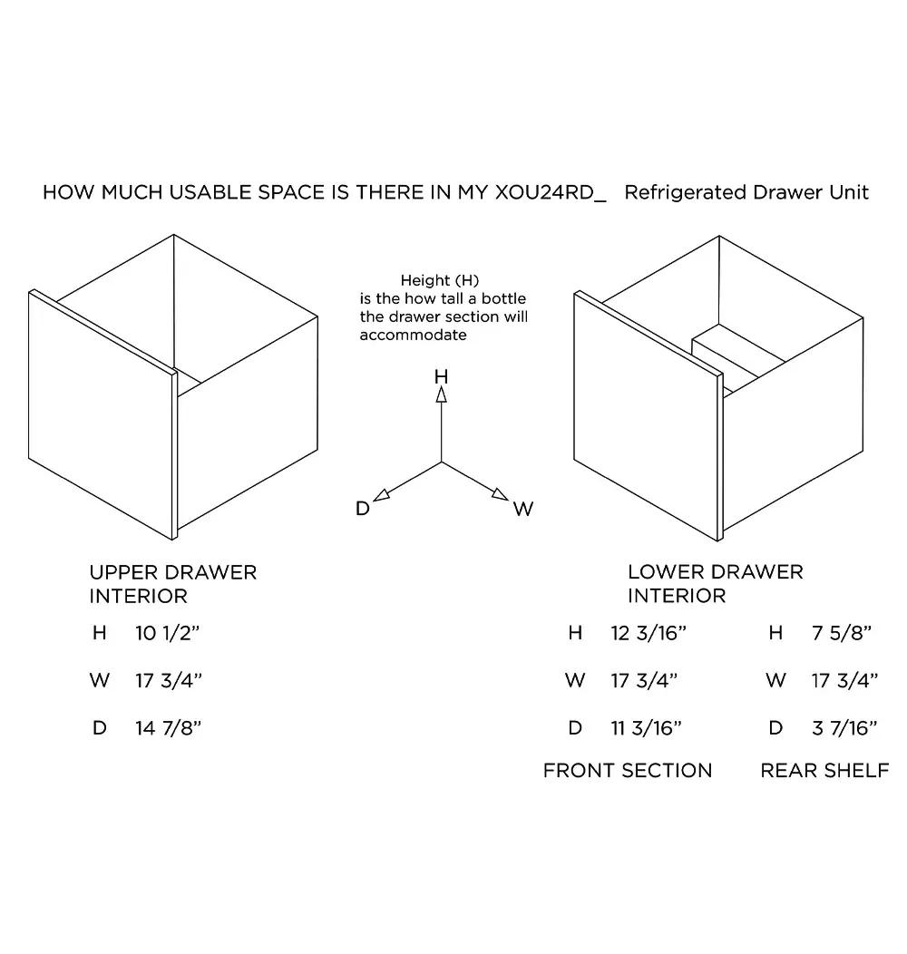 XO APPLIANCE XOU24ORDS XO Appliance Outdoor Refrigerated Drawers 24"" Solid Ss Drawer Front