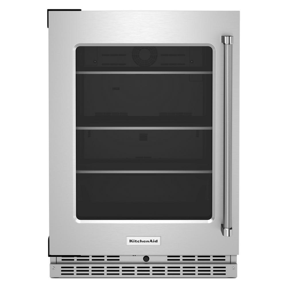 KITCHENAID KURL314KSS 24"" Undercounter Refrigerator With Glass Door and Shelves With META...