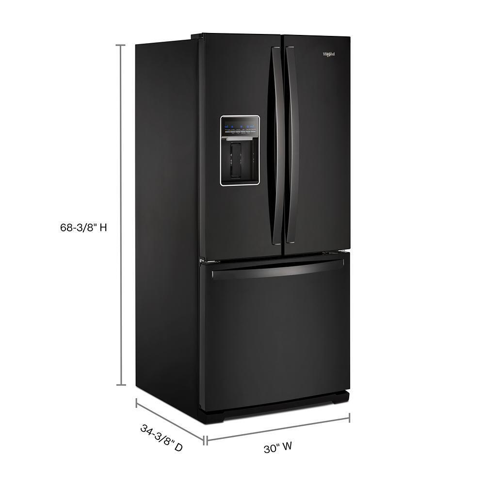 WHIRLPOOL WRF560SEHB Whirlpool 30-inch Wide French Door Refrigerator - 20 Cu. Ft.