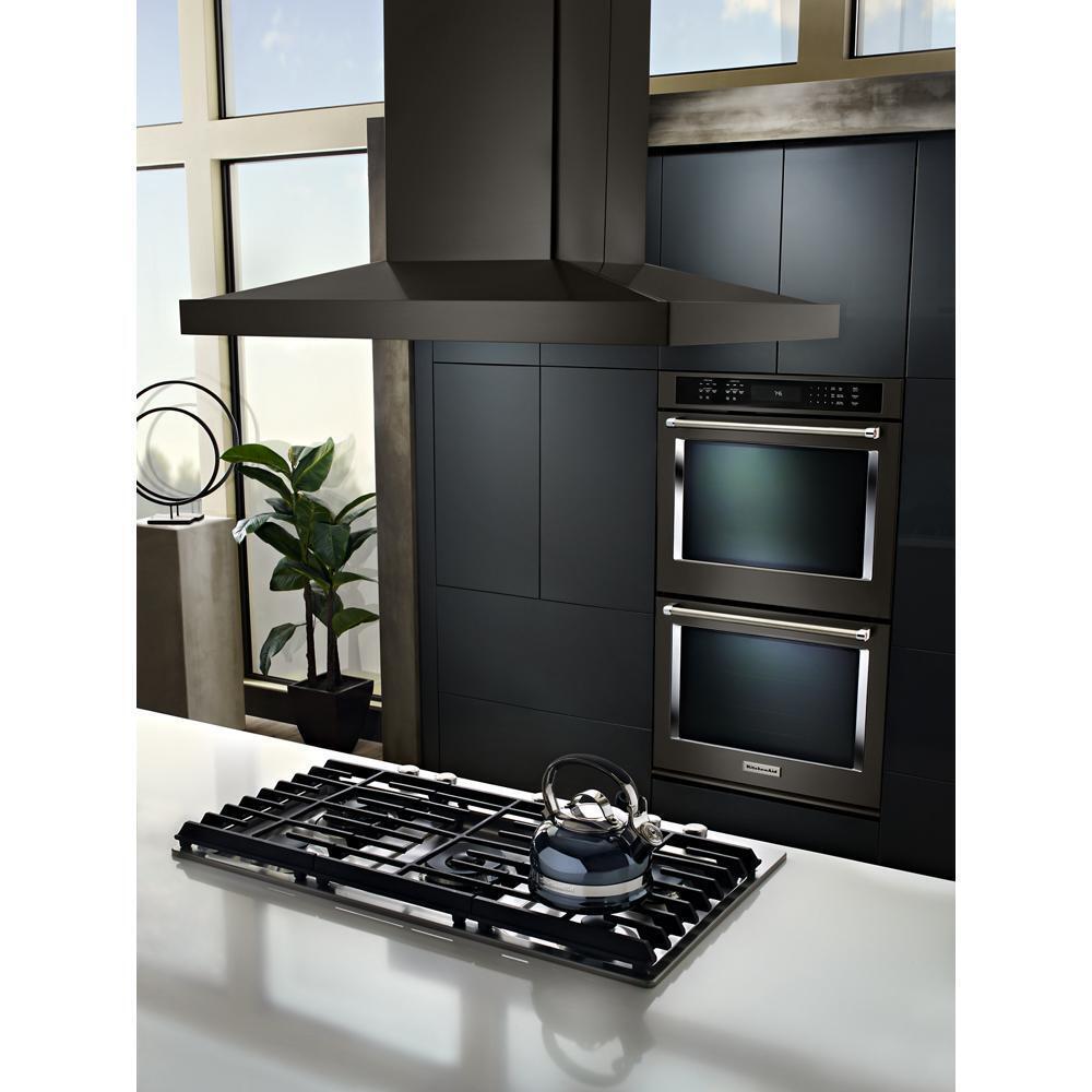KITCHENAID KVIB606DBS Black-on-stainless Kitchenaid 36"" Island-mount, 3-speed Canopy Hood