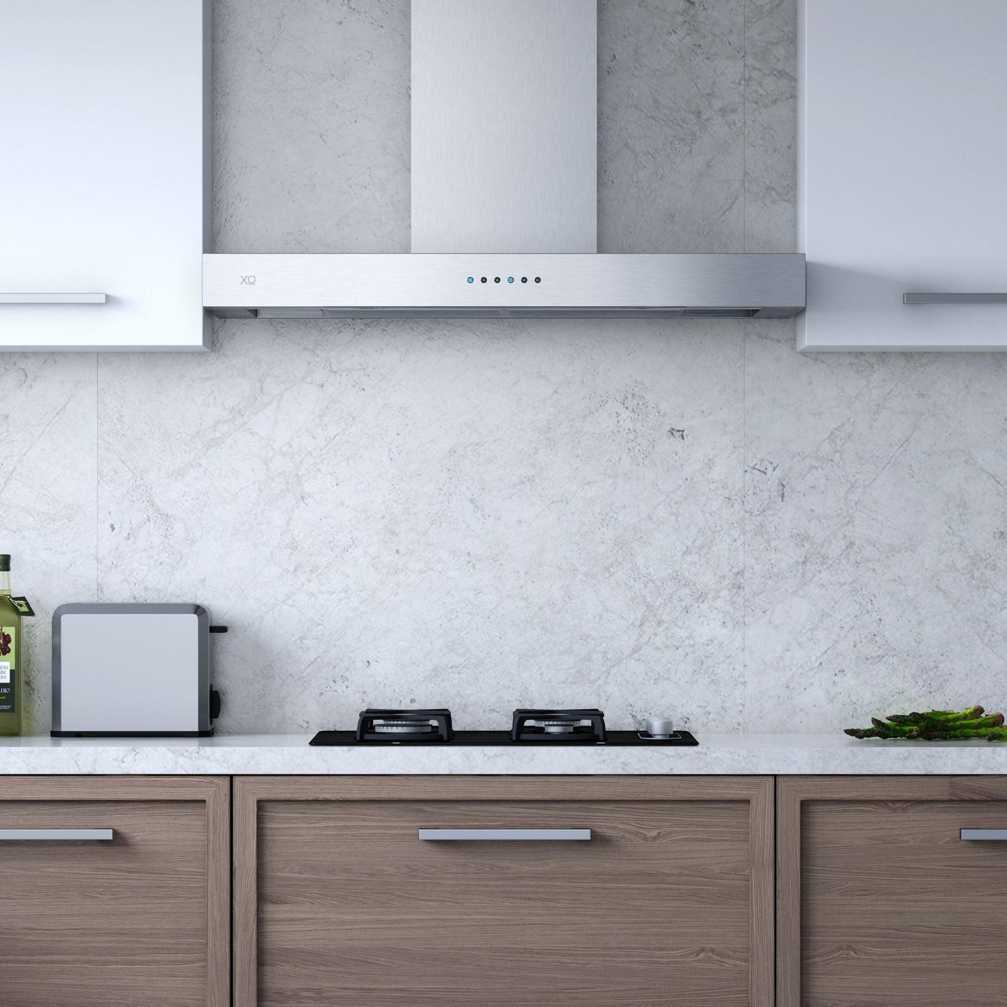 XO APPLIANCE XOR36SC 36"" 600/395 Cfm Sleek Contemporary Italian Made Wall Mount Hood STA...