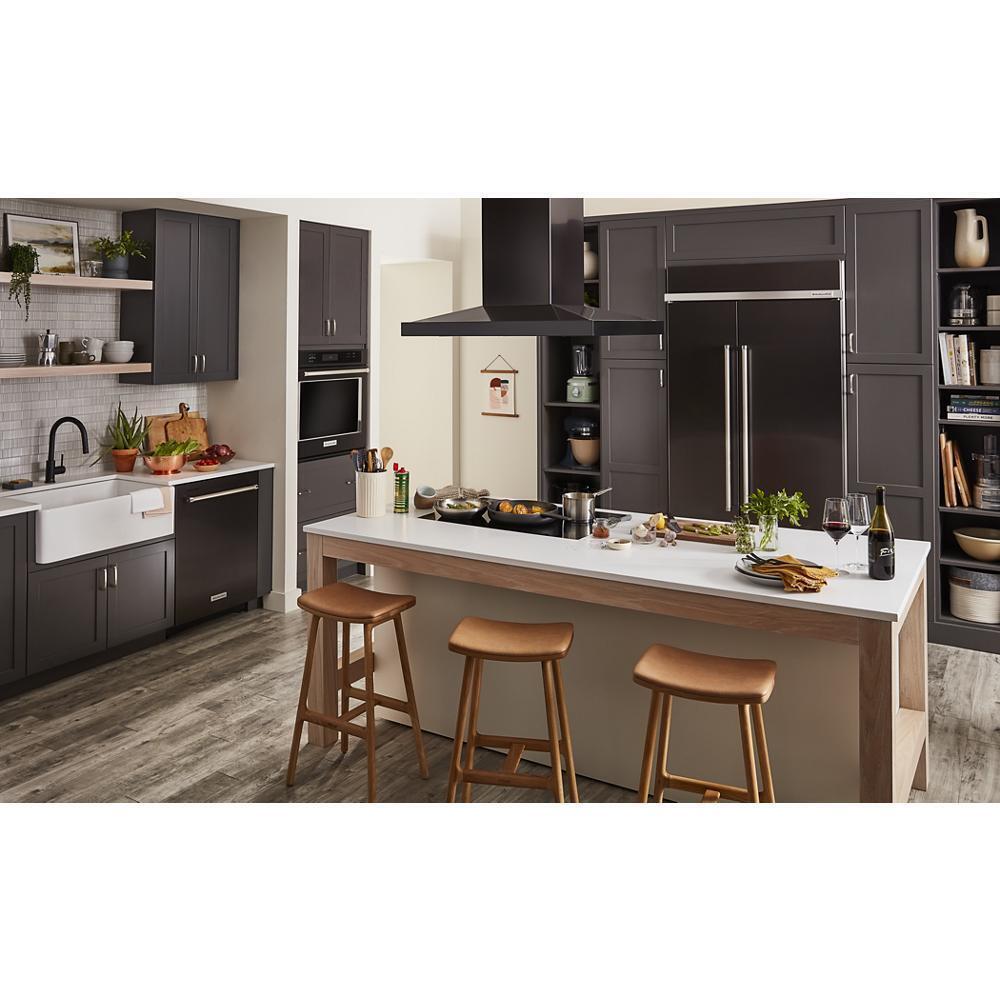 KITCHENAID KVIB606DBS Black-on-stainless Kitchenaid 36"" Island-mount, 3-speed Canopy Hood