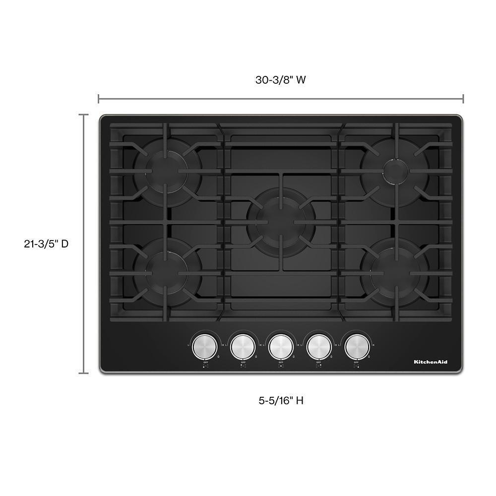 KITCHENAID KCGG530PBL KitchenAid 30"" Gas-on-glass Cooktop