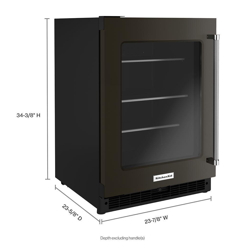 KITCHENAID KURL314KBS 24"" Undercounter Refrigerator With Glass Door and Shelves With META...