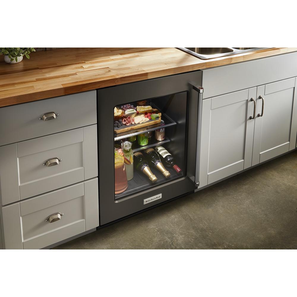 KITCHENAID KURL314KBS 24"" Undercounter Refrigerator With Glass Door and Shelves With META...