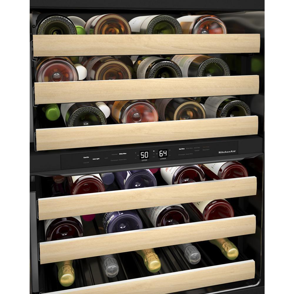 KITCHENAID KUWL214KPA 24"" Panel-ready Undercounter Wine Cellar With Wood-front Racks - PA...