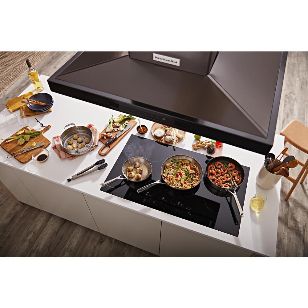 KITCHENAID KVIB606DBS Black-on-stainless Kitchenaid 36"" Island-mount, 3-speed Canopy Hood
