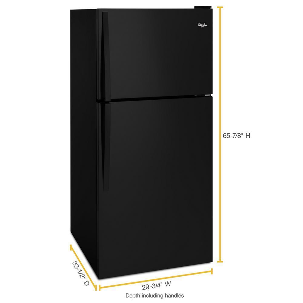 WHIRLPOOL WRT318FZDB Black Whirlpool 30"" Wide Top-freezer Refrigerator With FLEXI-SLI...