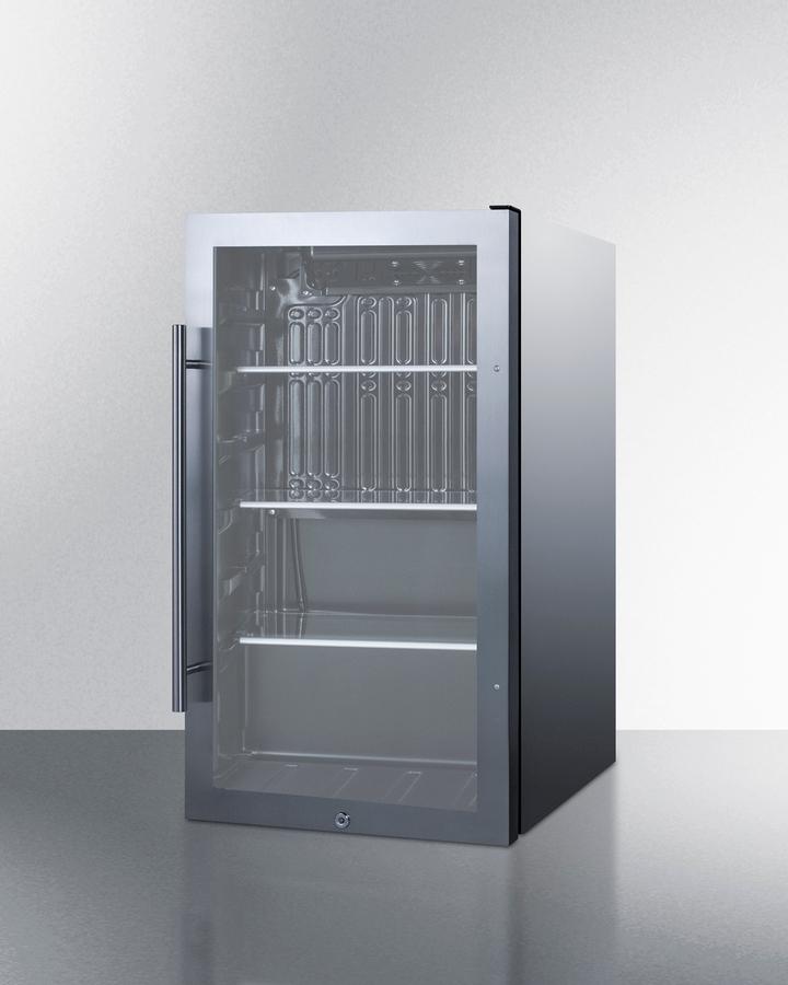 SUMMIT SPR488BOSCSS Summit Shallow Depth Indoor/outdoor Beverage Cooler