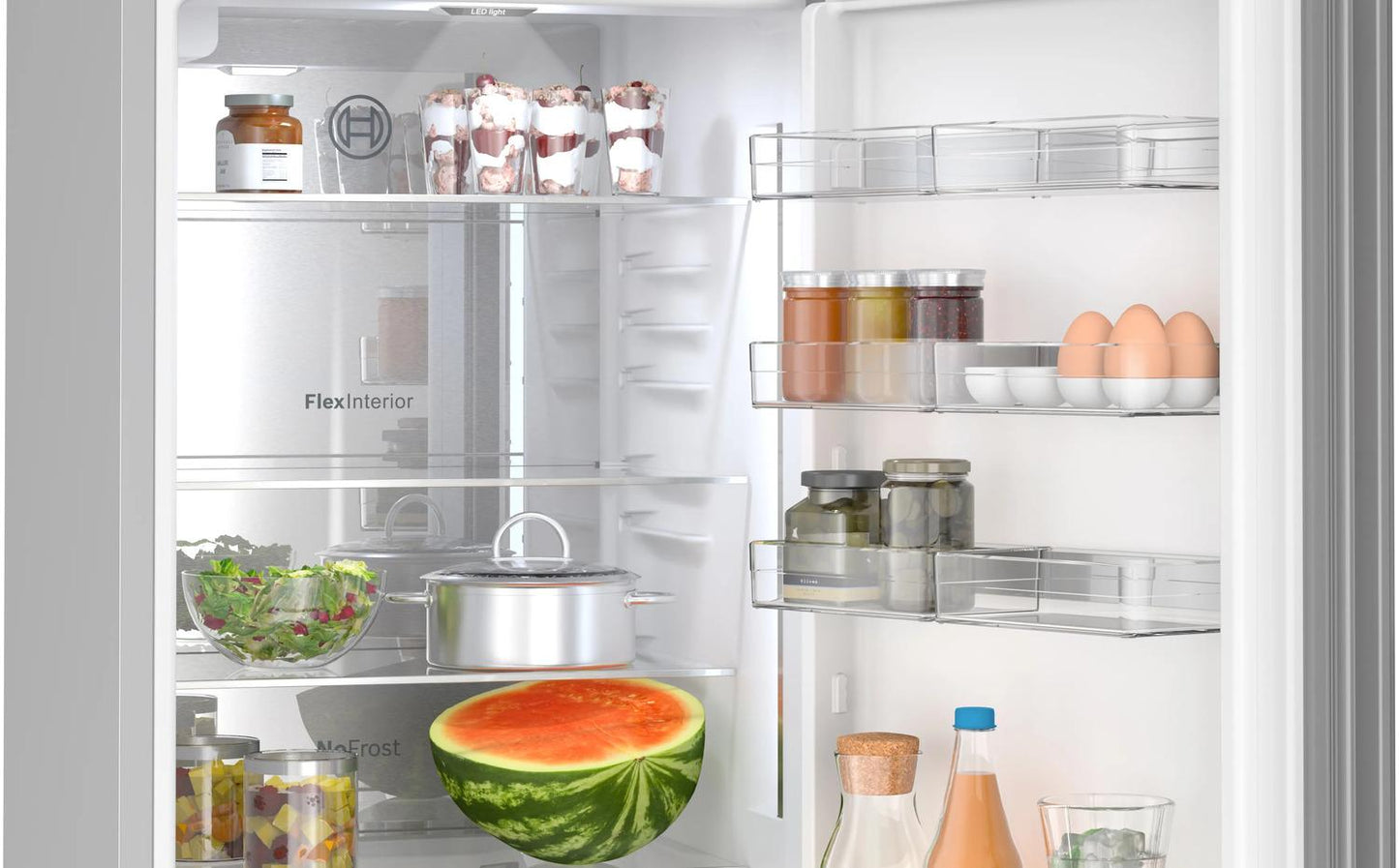BOSCH B24CB80ESW 800 Series Free-standing Fridge-freezer With Freezer At Bottom, GLA...