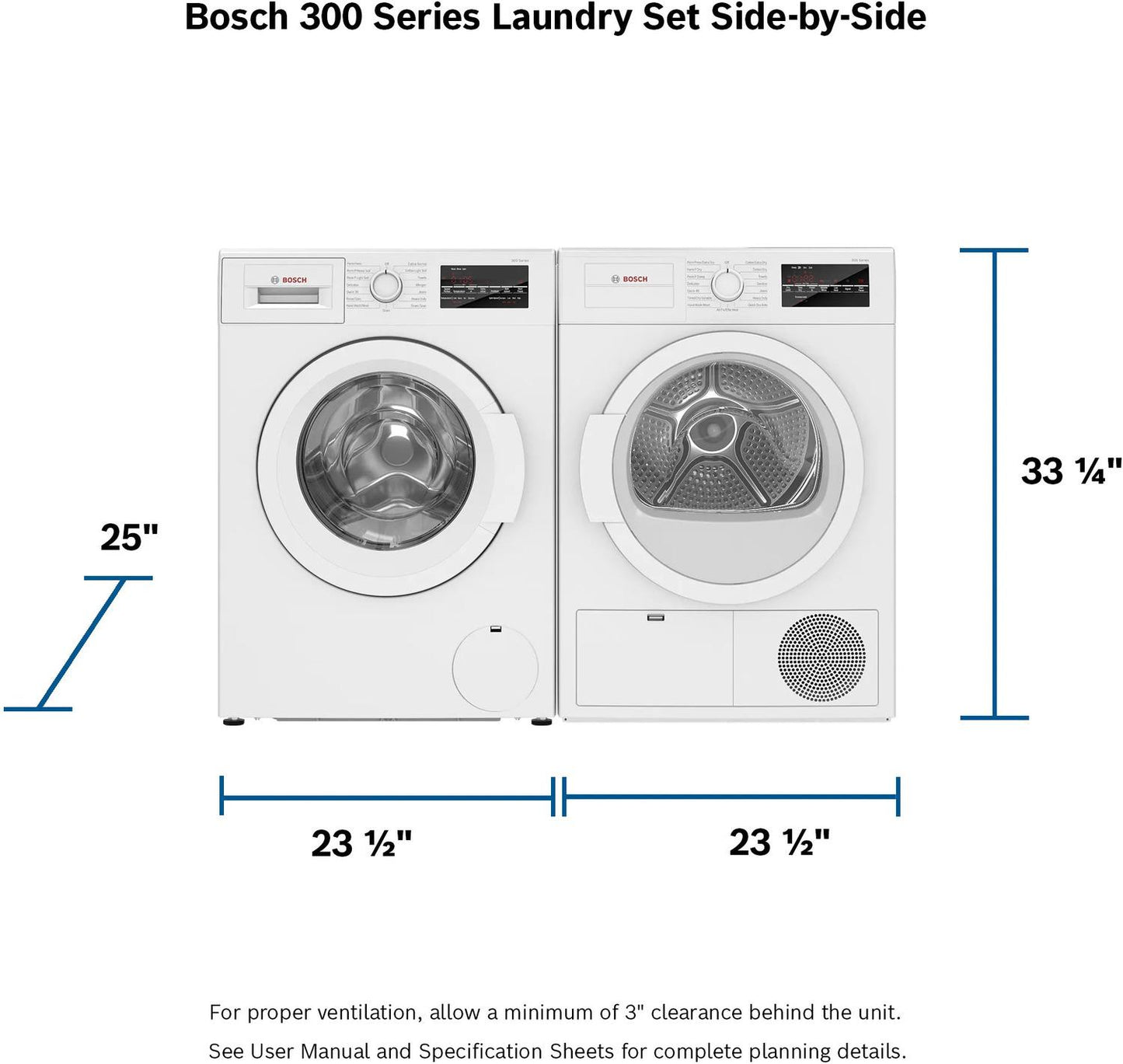 BOSCH WTG86403UC Bosch 300 Series Condenser Tumble Dryer 24'' Wtg86403uc