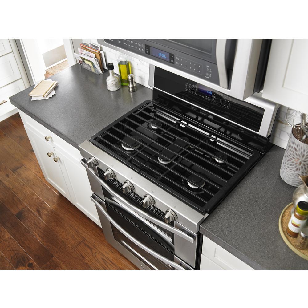 WHIRLPOOL WGG745S0FS Whirlpool 6.0 Cu. Ft. Gas Double Oven Range With Center Oval Burner