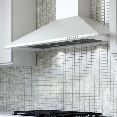 XO APPLIANCE XOB36WC 36"" 600/395 Cfm Italian Made Wall Mount Chimney Range Hood White