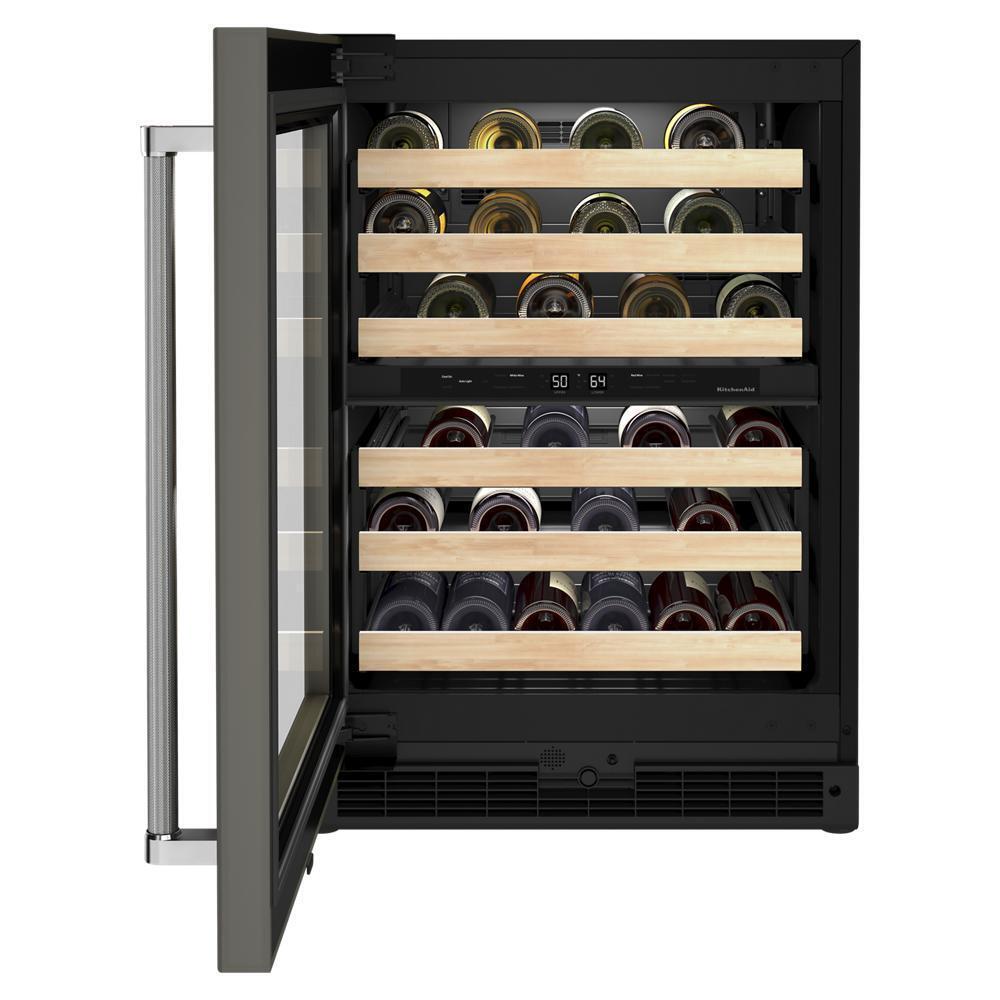 KITCHENAID KUWL214KPA 24"" Panel-ready Undercounter Wine Cellar With Wood-front Racks - PA...