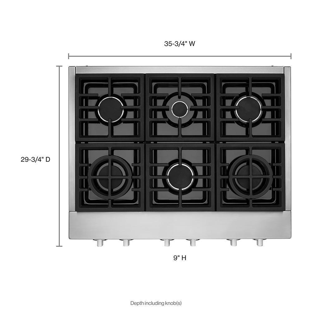 KITCHENAID KCGC506JSS Kitchenaid 36'' 6-burner Commercial-style Gas Rangetop - STAINLE...