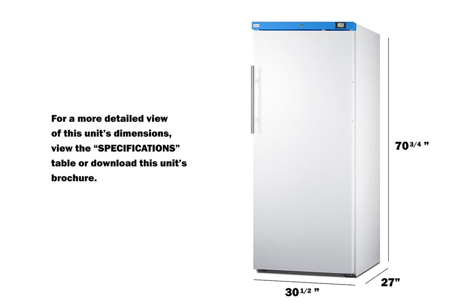 SUMMIT URM19W Summit 18 CU.FT. Upright Manual Defrost Refrigerator