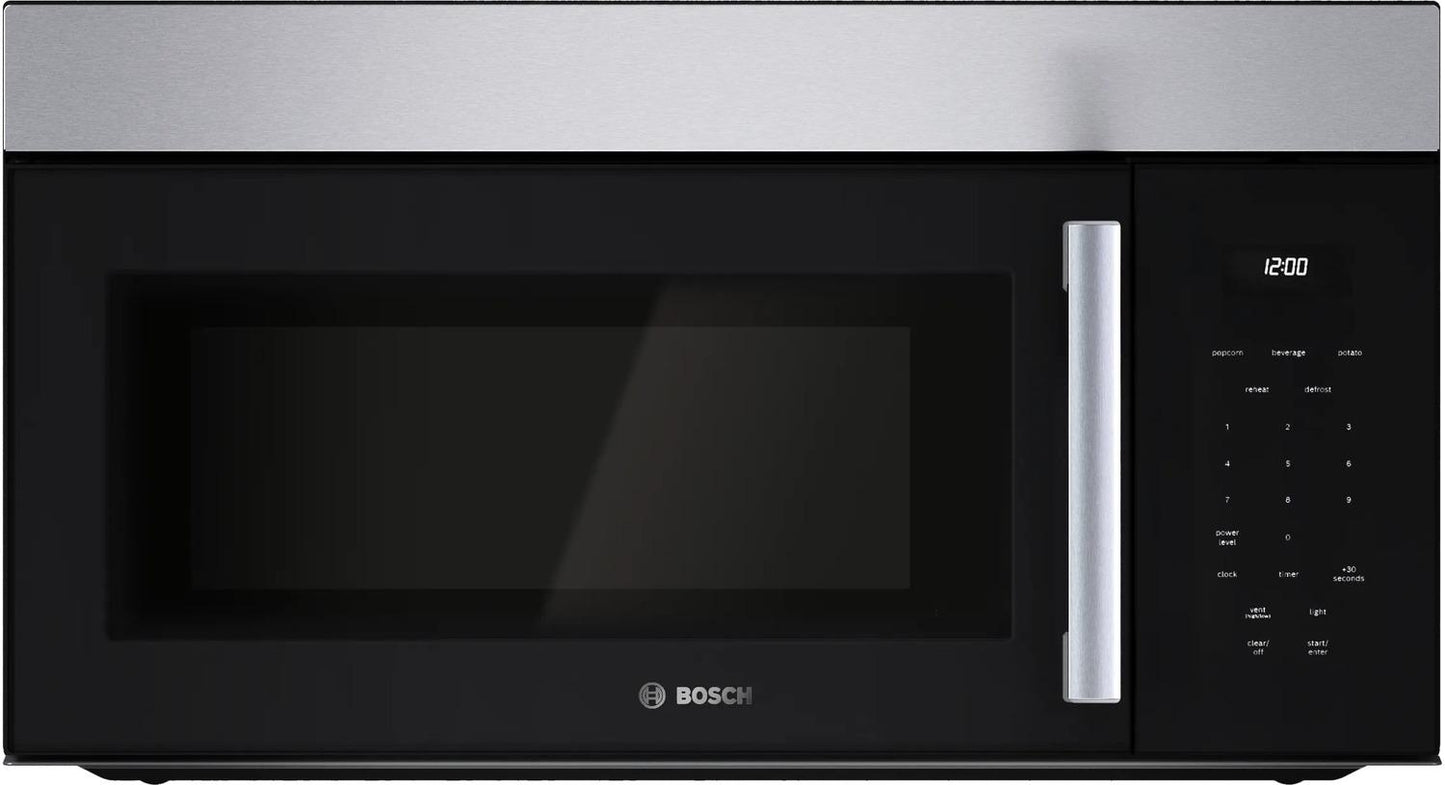BOSCH HMV1055U 100 Series Over-the-range Microwave 30"" Left Sideopening Door, STAI...