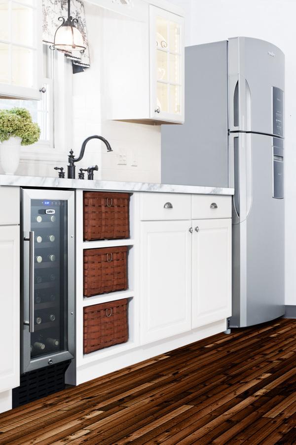 SUMMIT SWC1224B 12"" Wide Built-in Undercounter Wine Cellar With Digital Thermostat ...