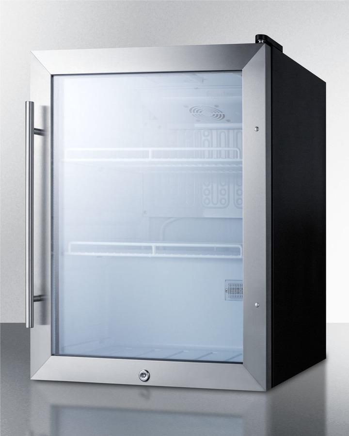 SUMMIT SCR314L Commercially Approved Countertop Beverage Cooler With Reversible GL...